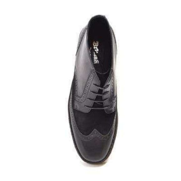 British Walkers Shoes British Walkers Wingtip Mens Two Tone Black
